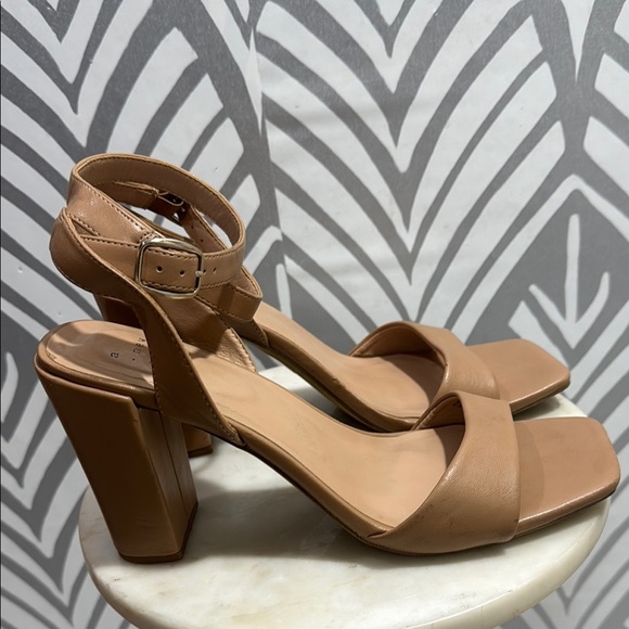 A New Day Tan Heels with Minimalist Design and Open Toe - Picture 2 of 6